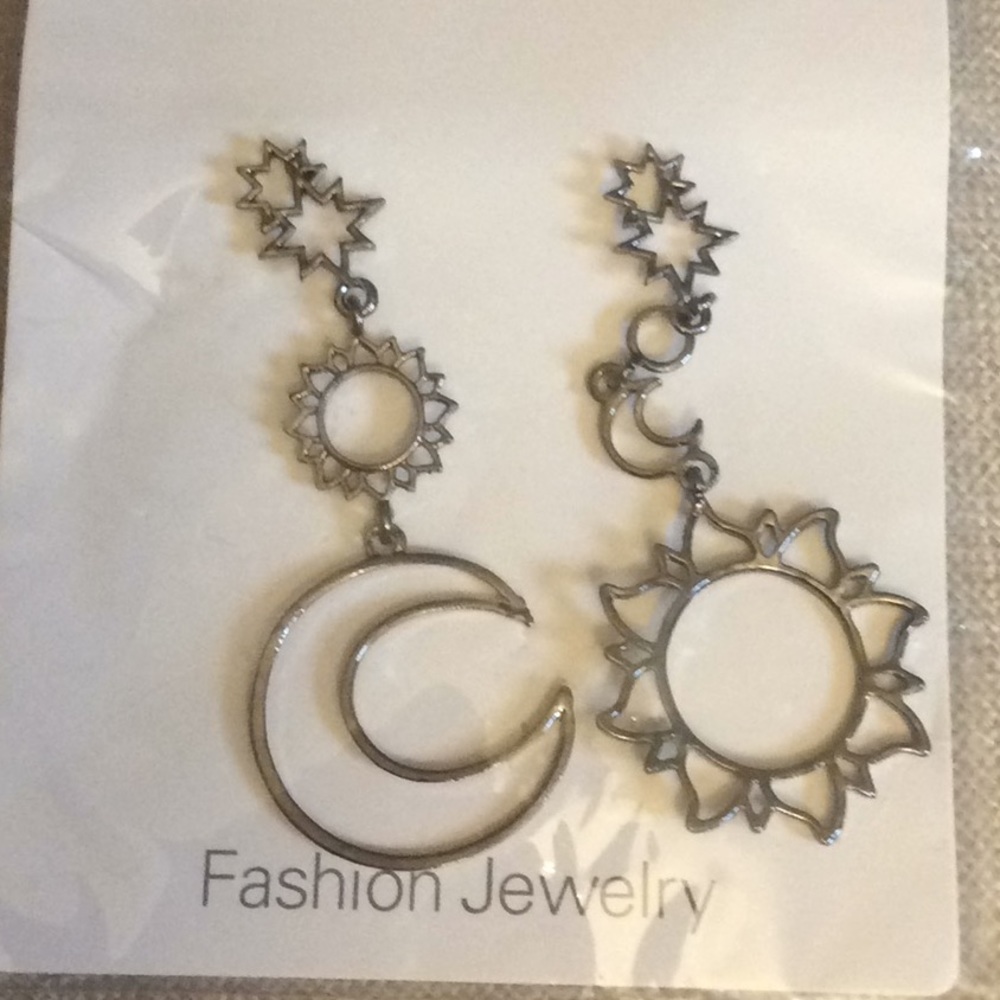 Moon & Sun dangle earrings